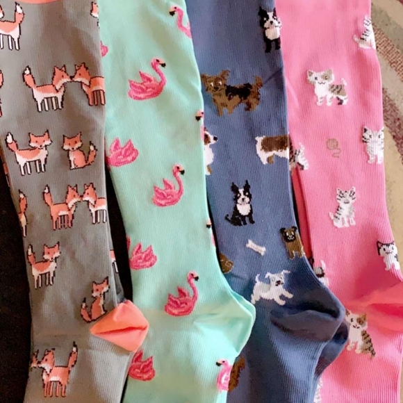 Compression Socks for Women Circulation 20-30mmHg Crazy, Cute, Socks Support  - Picture 2 of 10